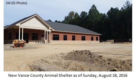 Vance County Animal Shelter Progress 8-28-16